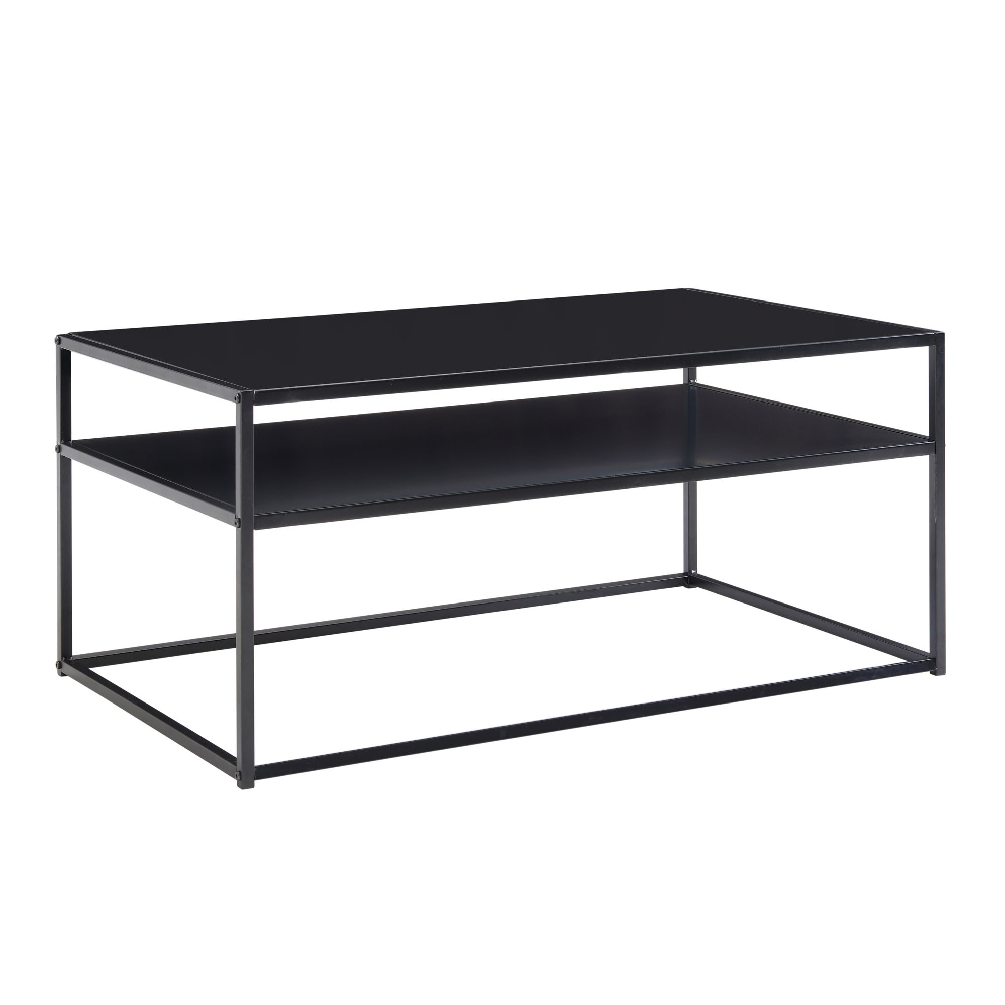 Industrialny czarny stolik kawowy metalowy | 100x60x45 cm | Lakierowana stal