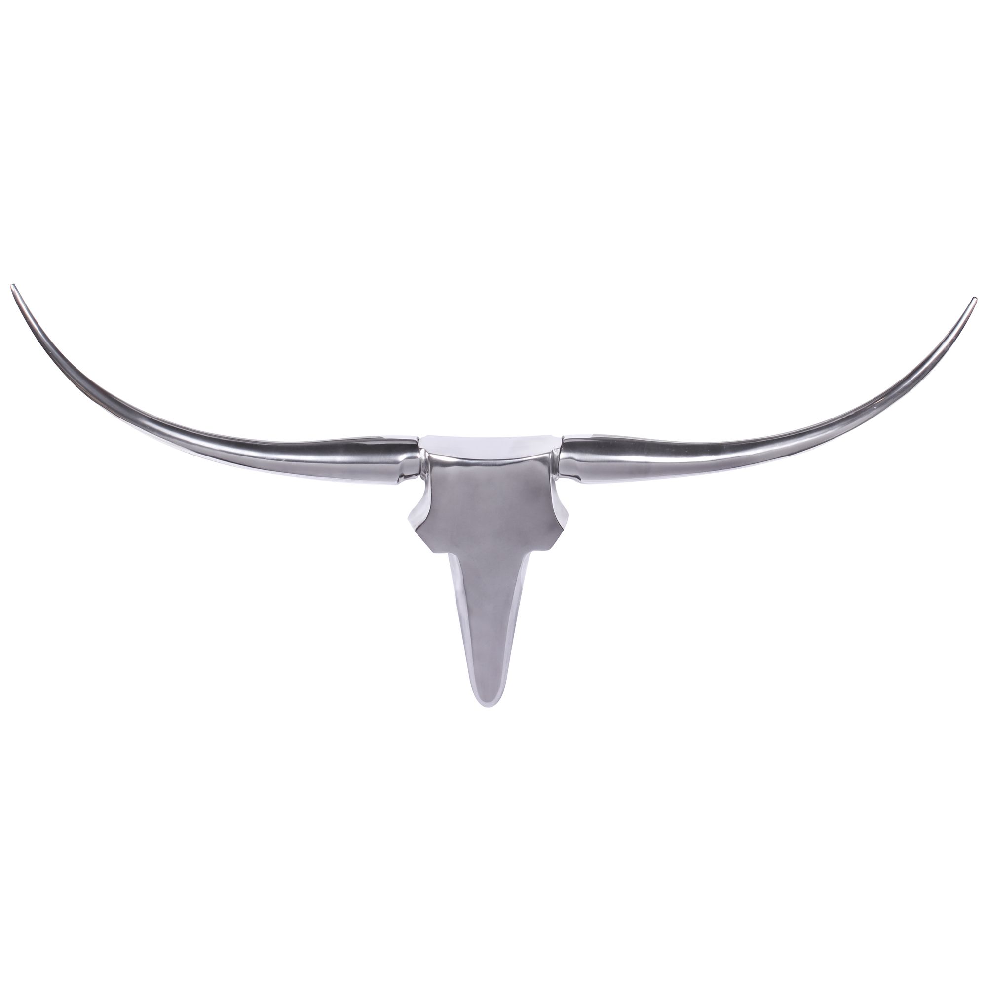 Bull antler l wall decoration 125 cm wide aluminum aluminum silver aluminum wall decoration antler wall design