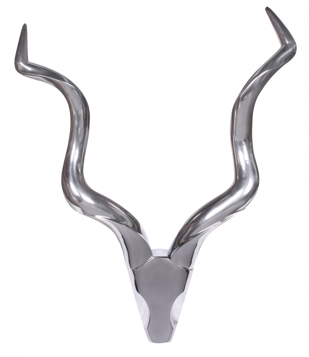 Dekoracja ścienna jelenia l jeleń 80cm aluminiowa dekoracja aluminiowa srebrna ściana dekoracja antler design