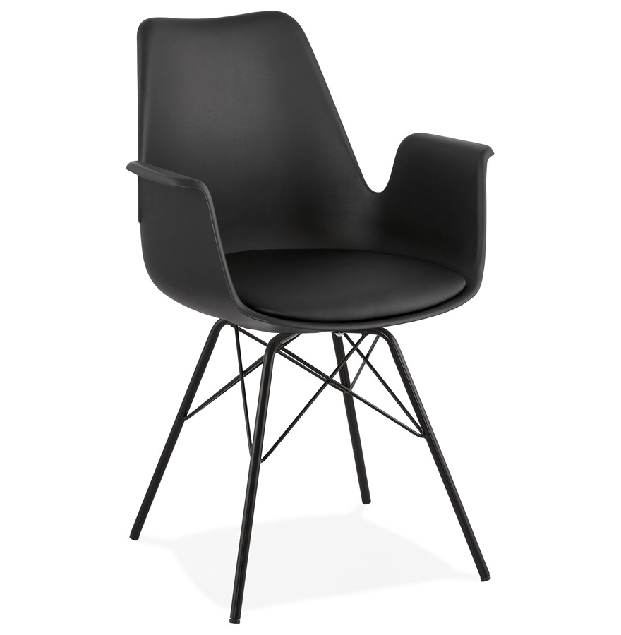 'SALY' black industrial style armrest chair