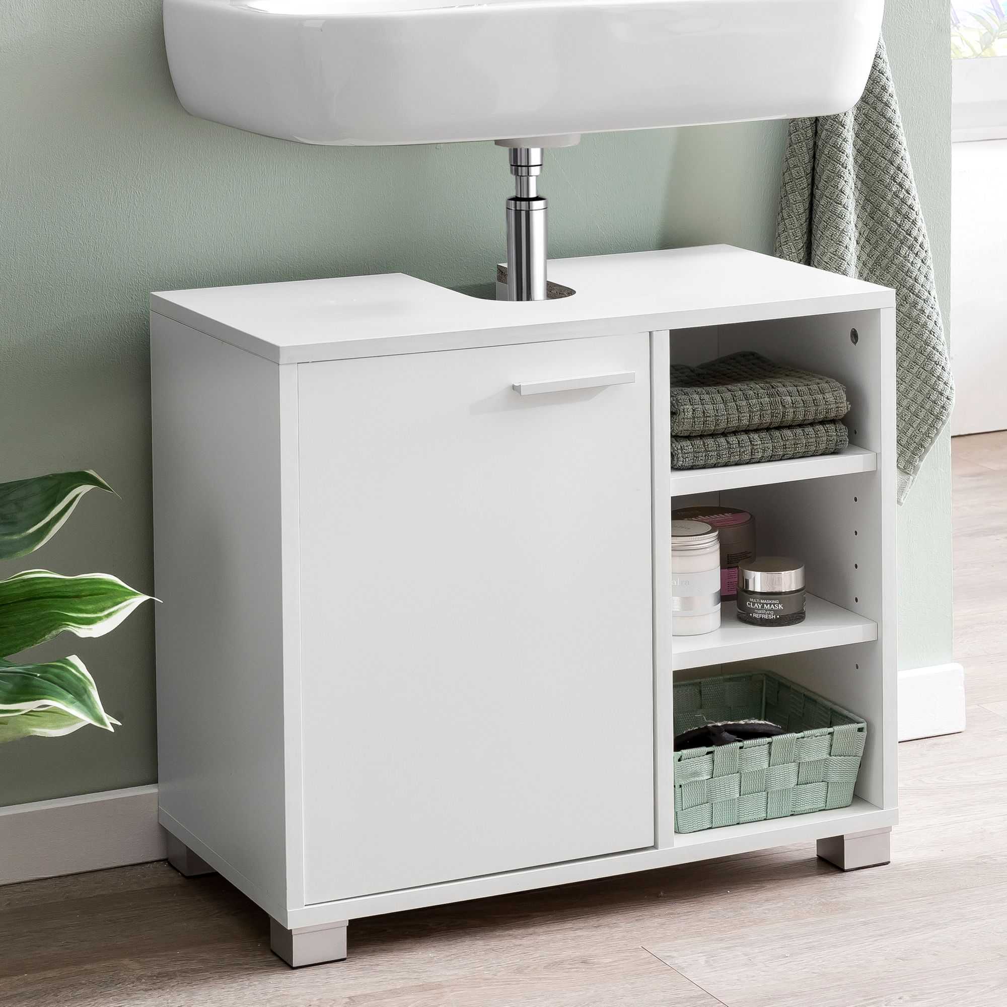 Szafka umywalkowa wl5.341 60x55x32cm biała szafka łazienkowa z drzwiami