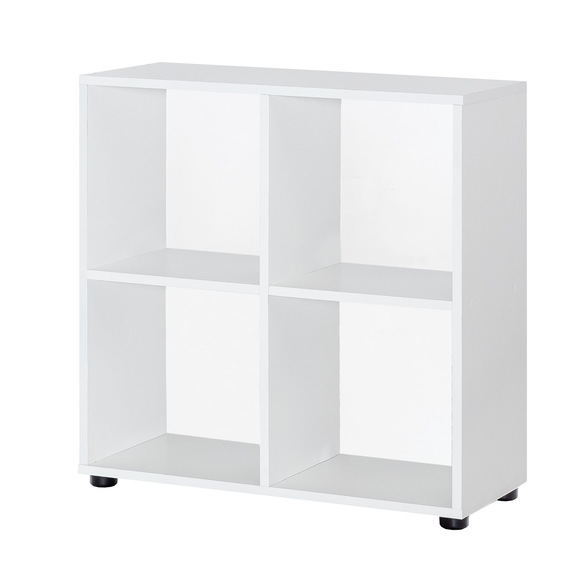 Design bookcase zara with 4 compartments white 70 x 72 x 29 cm