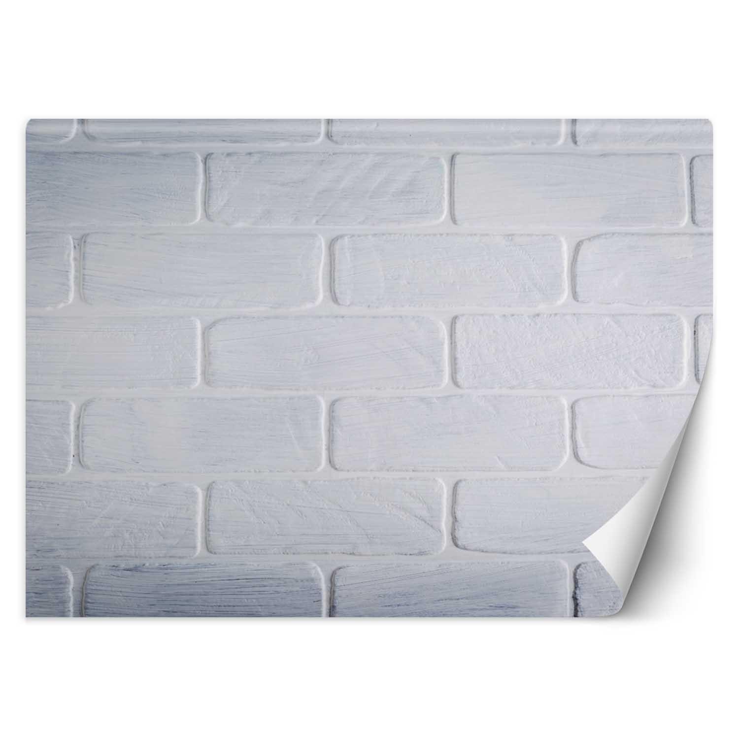 100cm dekoracyjny mural ścienny na płótnie z wzorem białej cegły