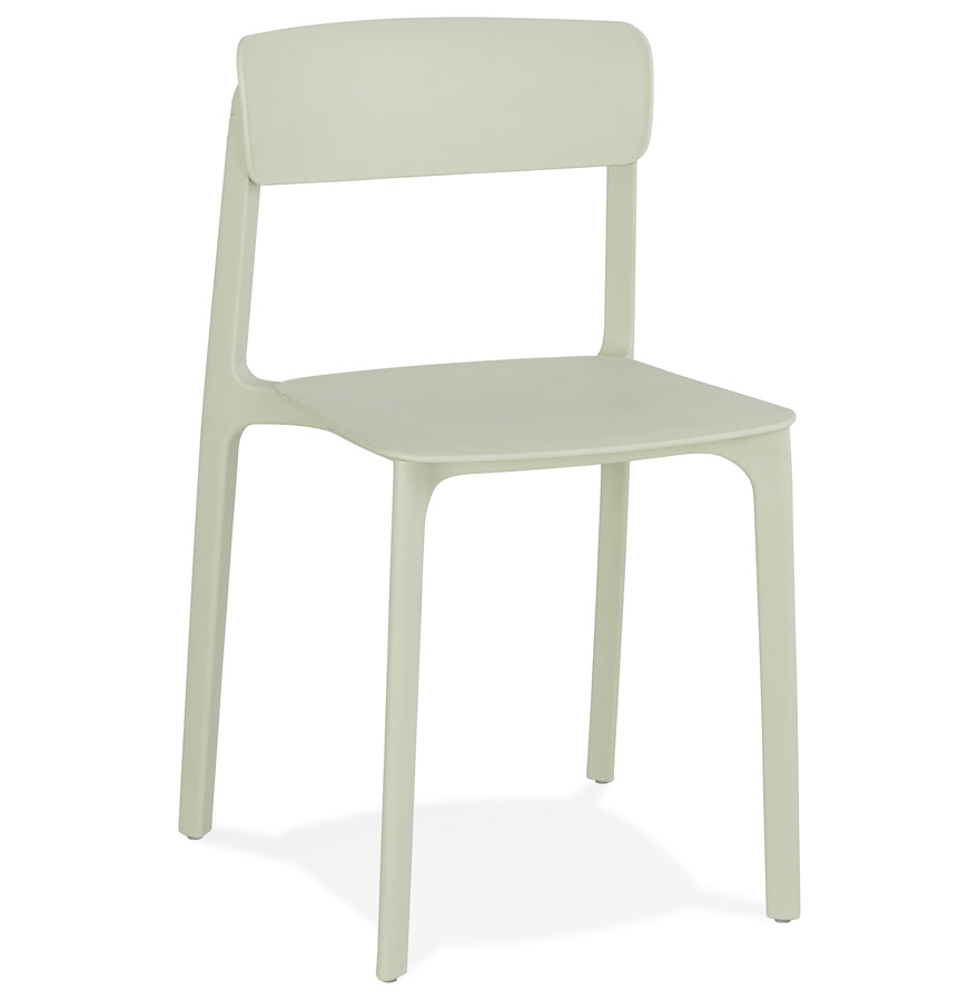 Krzesło sztaplowane z plastiku w kolorze pastelowej zieleni | 47x48x79 cm