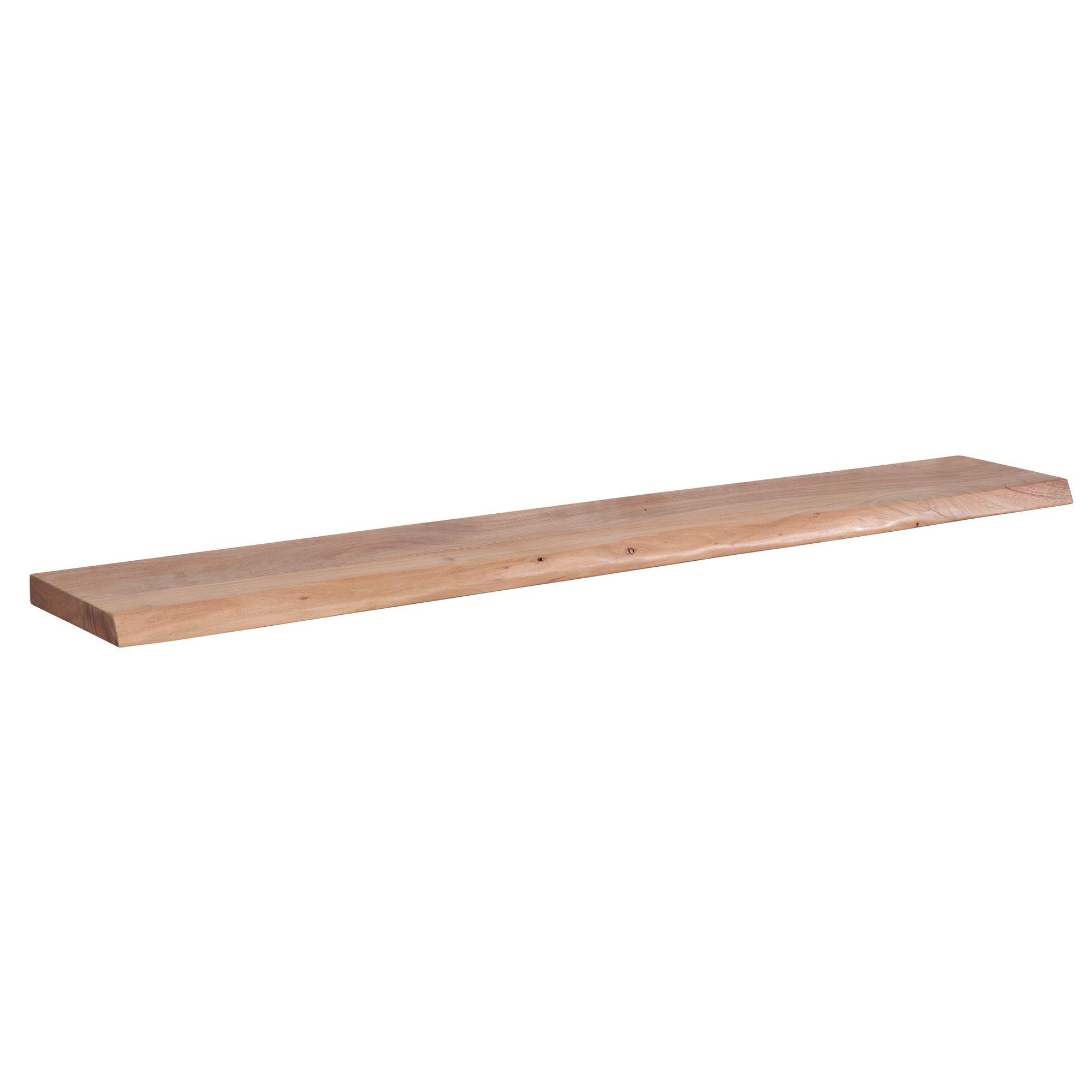 Acacia Solid Wood Wall Shelf with Natural Edge | Light Brown | 160 cm