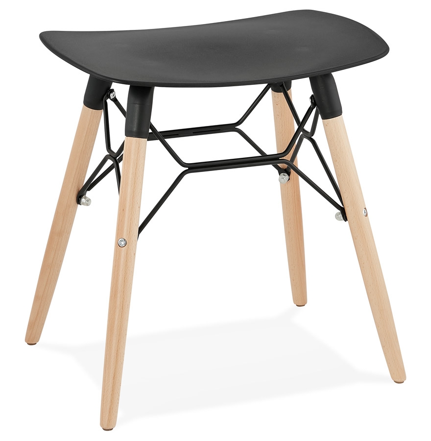 Skandynawski czarny designerski niski stołek „ALADDIN”