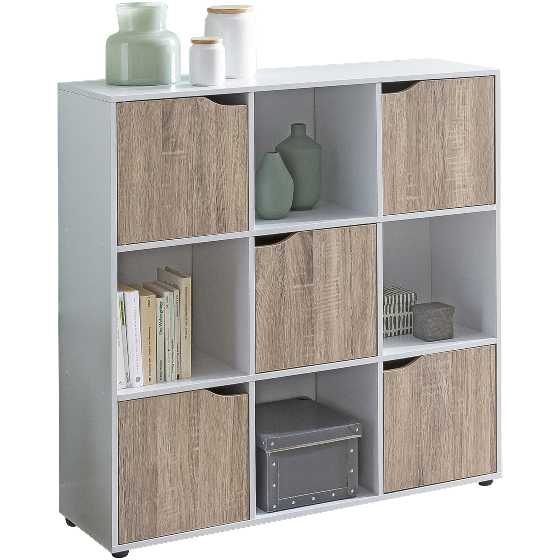 Samo 89 x 91 x 29 cm bookcase with 9 compartments sonoma