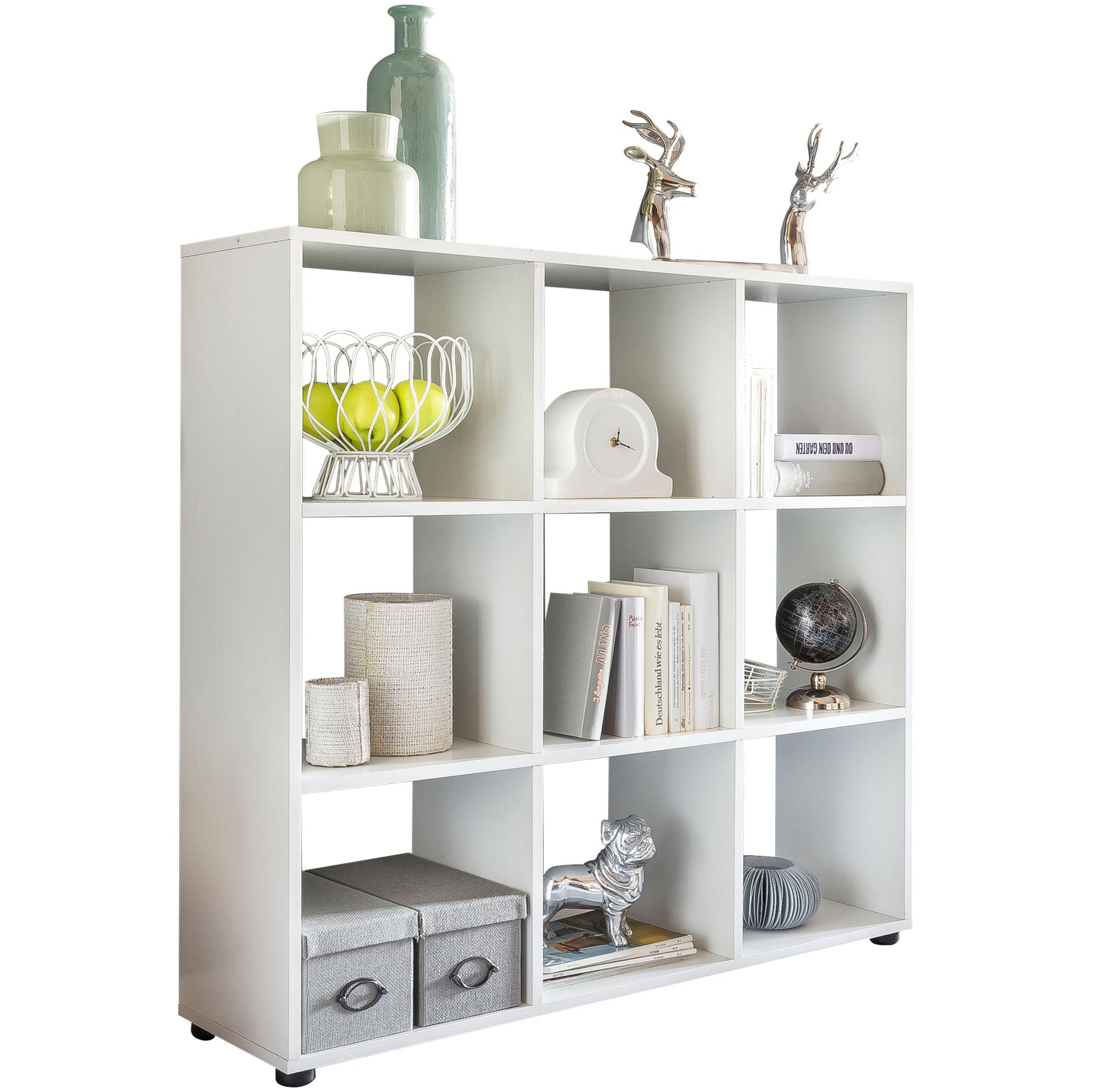 Design regał zara z 9 przegrodami biały 108 x 104 x 29 cm