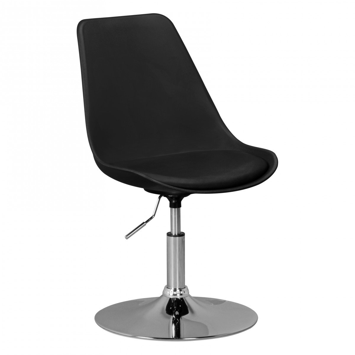 KORSIKA Swivel Chair | Black Faux Leather | Height 76-88 cm
