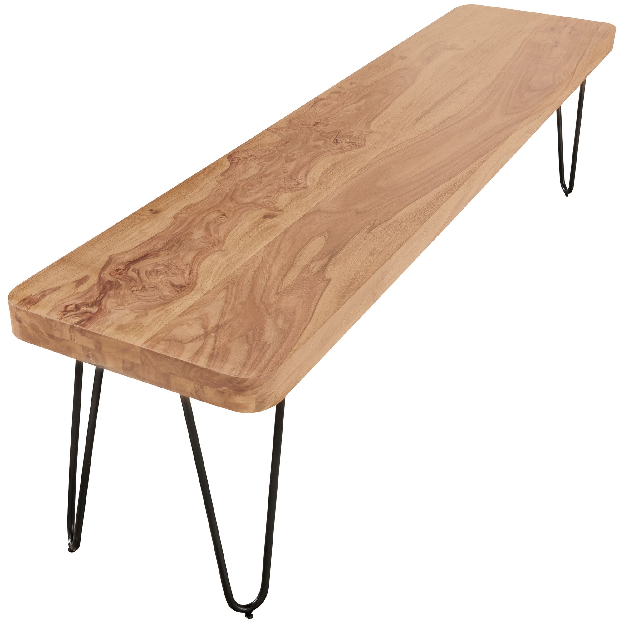 Ławka do jadalni BAGLI drewno lite Akacja | Kolor naturalny | 160 x 45 x 40 cm