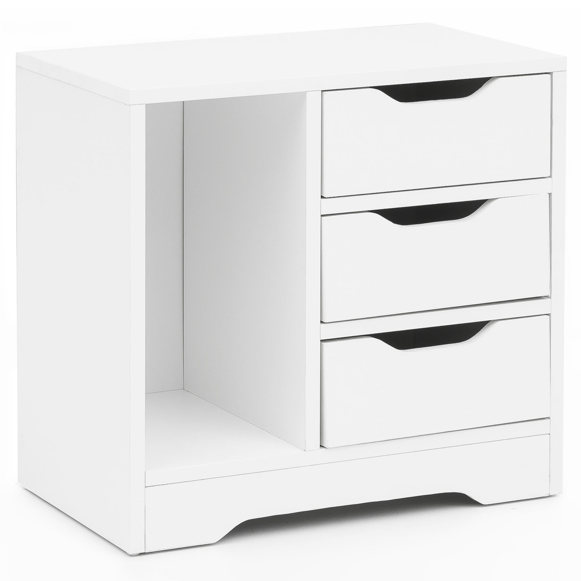 Konsola do  wl5.708 49x50x30 cm biała matowa 3 szuflady 1 schowek
