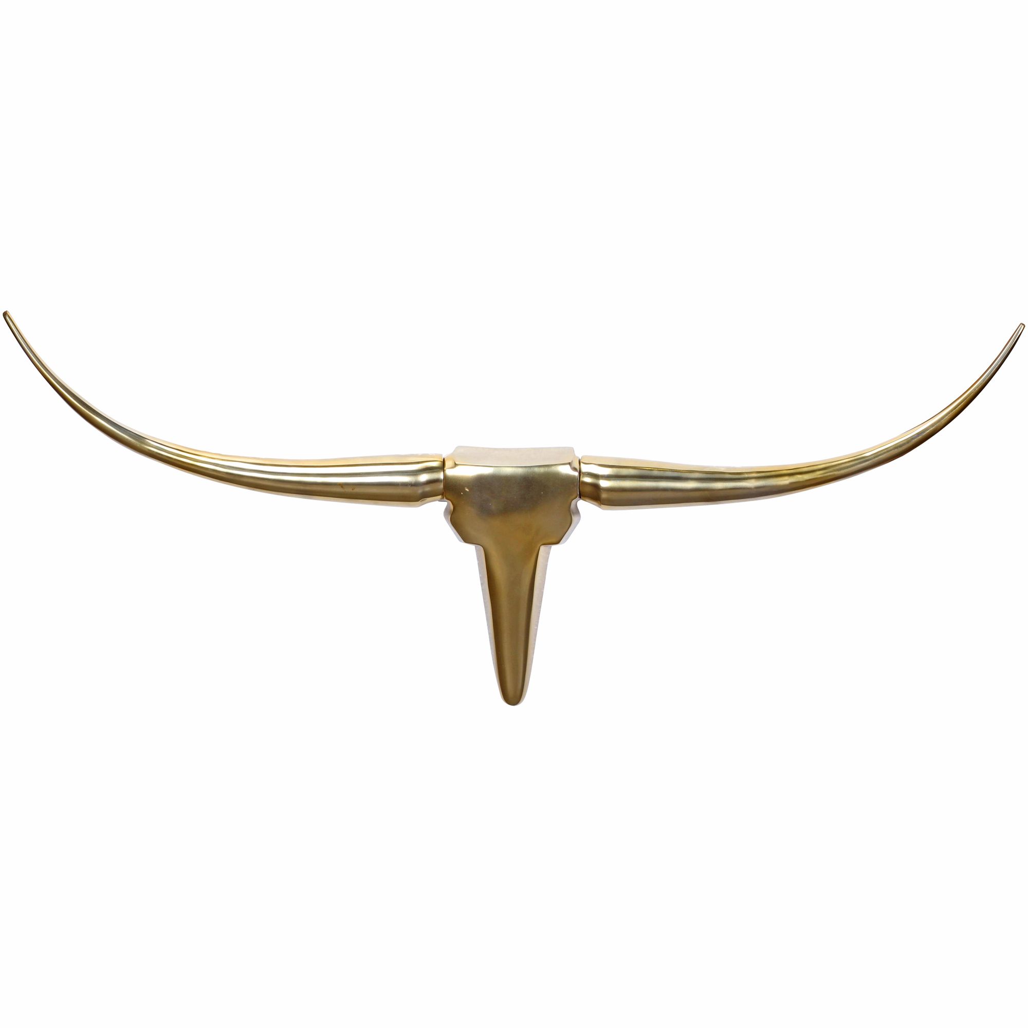 Deco byk z poroża m wl1.392 złoty 100 cm aluminiowe rogi design