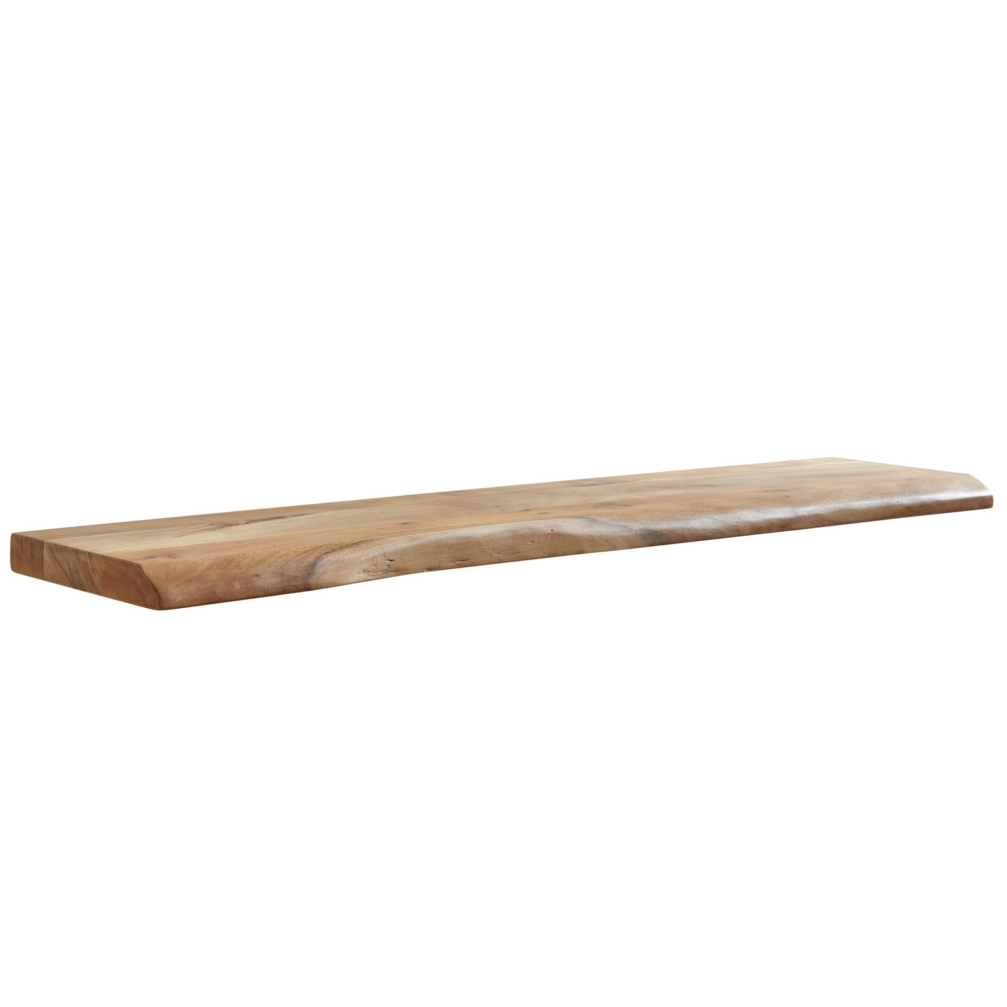 Acacia Solid Wood Wall Shelf with Natural Edge | Light Brown | 120 cm
