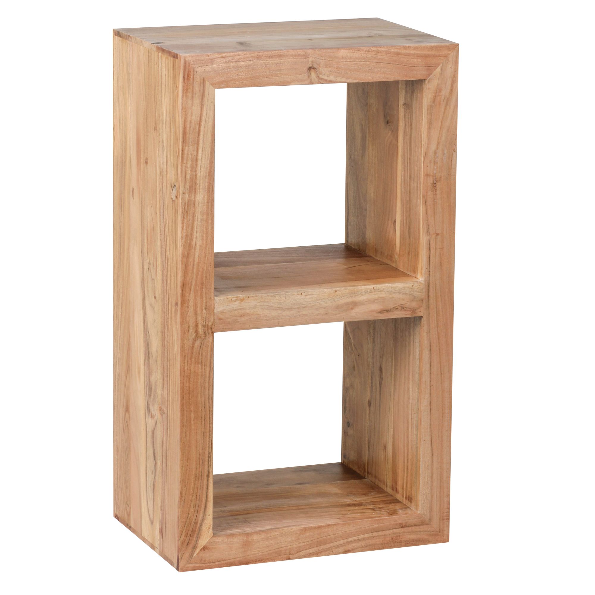 Półka stojąca mumbai lite drewno akacja 88 cm wysokość 2 półki design drewniana półka produkt naturalny stolik w stylu wiejskim