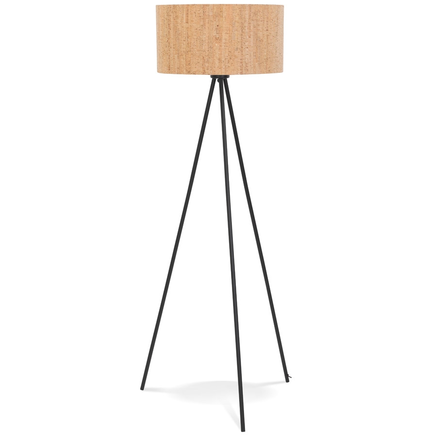 Lampa podłogowa Alterego ANTONIO rama kolor czarny kolor naturalny