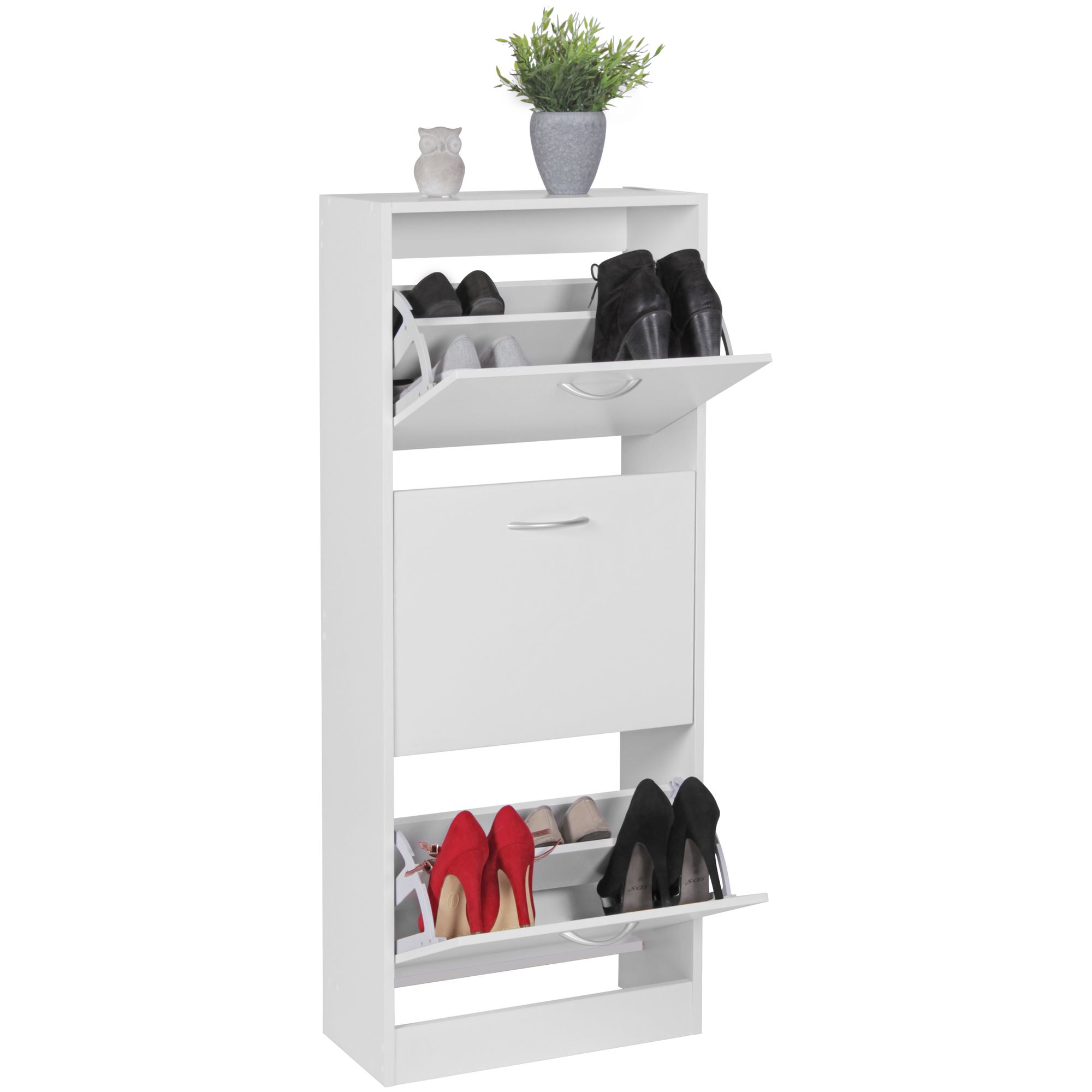 Z 3 przegródkami na pudełko na buty klapowe 125 cm stojak na buty na 18 par obuwia wywrotka na buty dresser nowoczesna