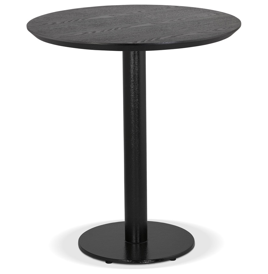 Mały okrągły stół obiadowy „BASTILLE” z drewna i żeliwa czarnego - Ø 60 cm