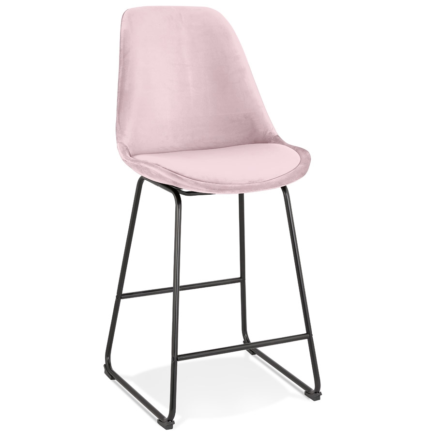 Alterego Bar Stool BULLY MINI Ramka Kolor Czarne Siedzisko Różowe