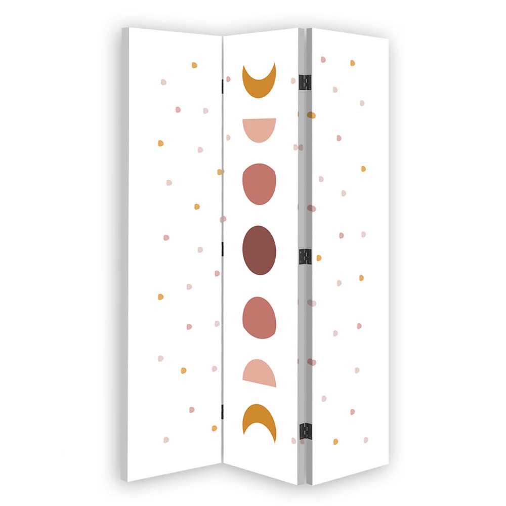 110 cm double-sided screen made of mdf and canvas with lunar cycle image