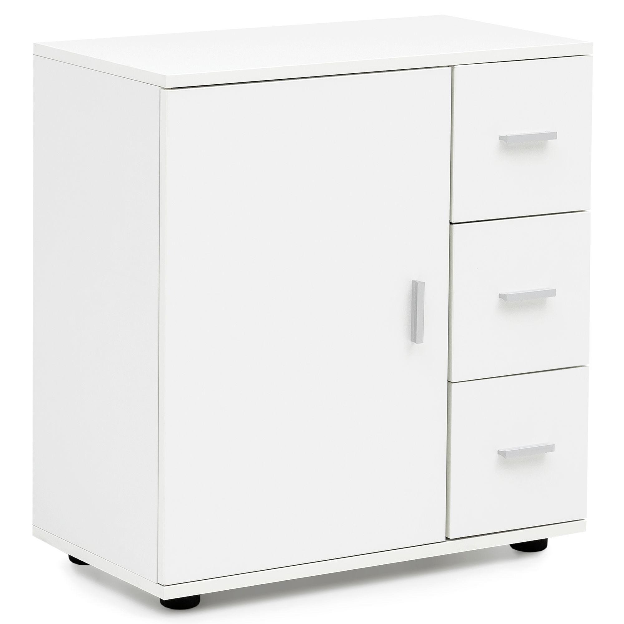 Szafka do  wl5.877 biała szafka 60x65,5x33 cm midi z drzwiami i szufladami