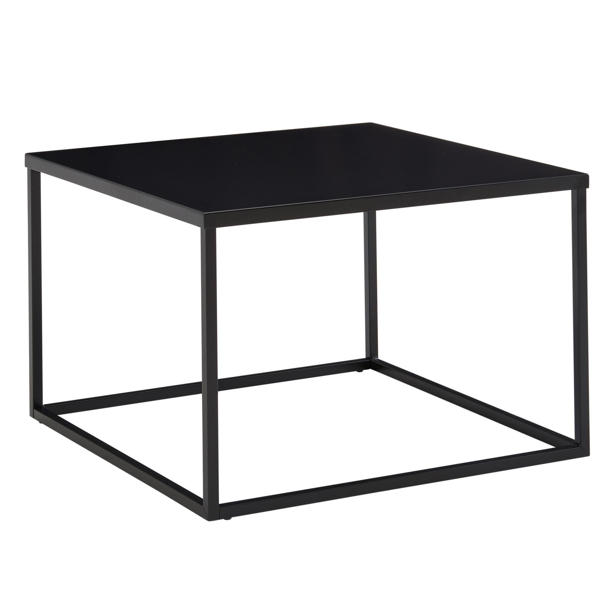 Industrialny czarny kwadratowy stolik kawowy metalowy | 60x60x40 cm | Lakierowana stal