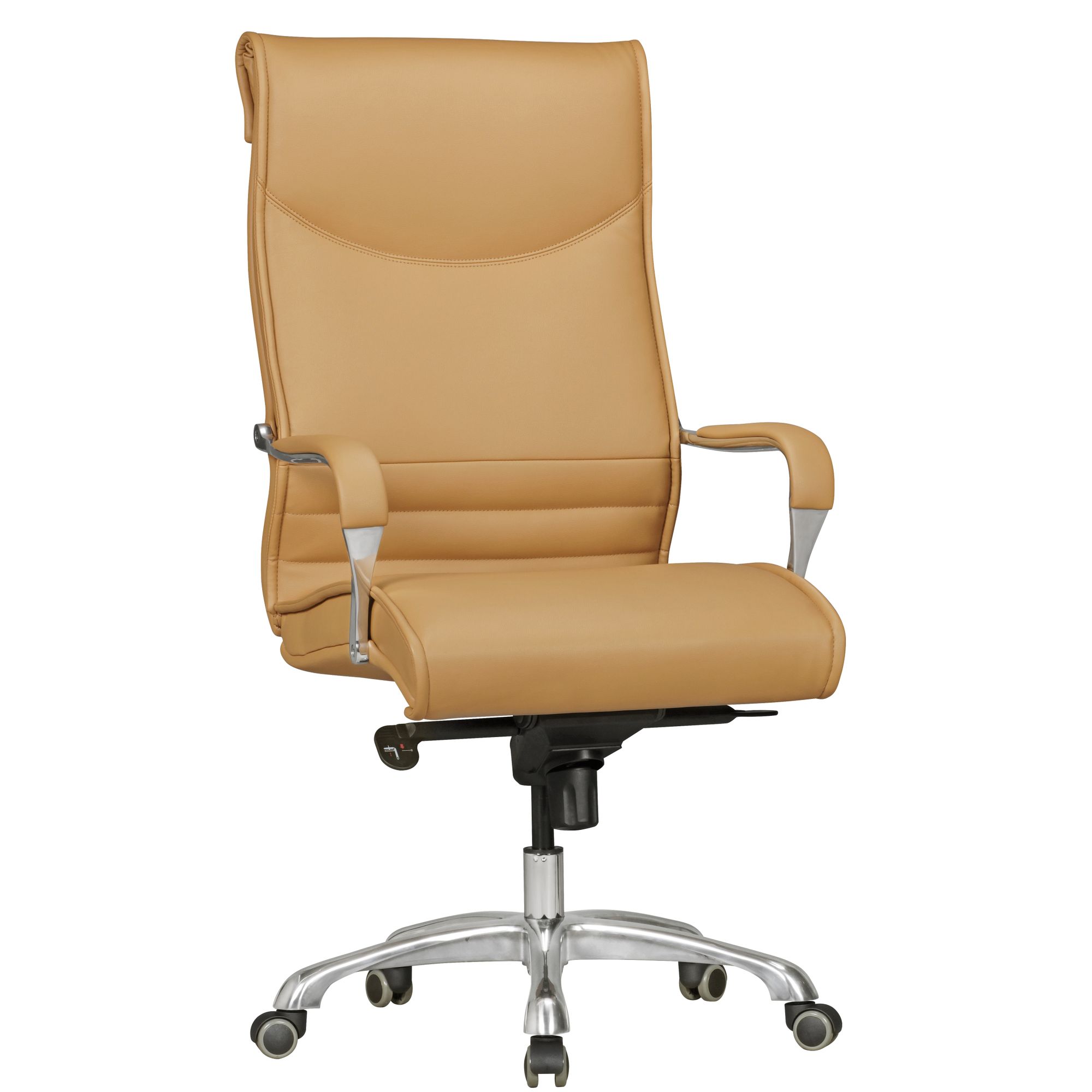 Biurowe  bigboss pokrowiec z imitacji skóry karmelowe krzesło biurowe x-xl 150kg krzesło wykonawcze z regulacją wysokości krzesło obrotowe ergonomiczne z podłokietnikiem tapicerowane wysokie oparcie funkcja kołysania wysokie