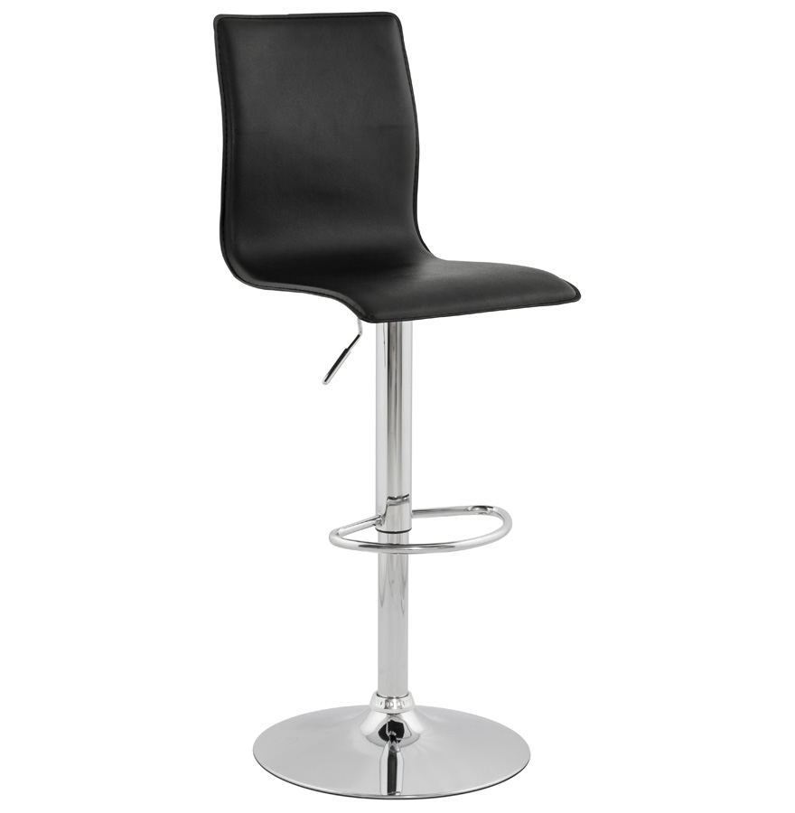 Designerski hoker ALTO z czarnej sztucznej skóry | Regulowana wysokość 120 cm
