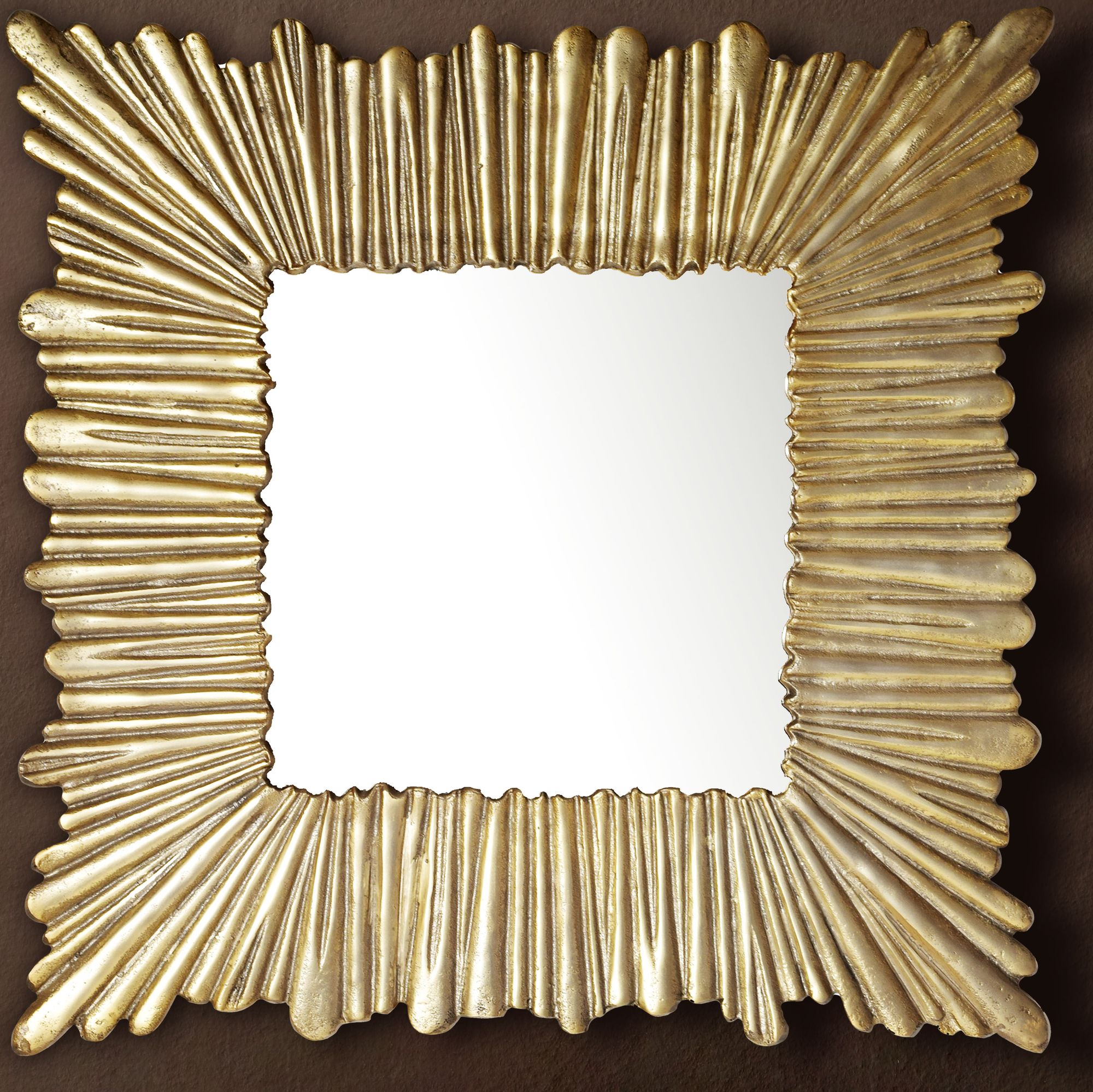 Lustro ścienne 75x75 cm metalowe lustro wiszące złote, aluminiowe lustro dekoracyjne kwadratowe z ramą, duże lustro ścienne, lustro do przedpokoju lustro do garderoby nowoczesne