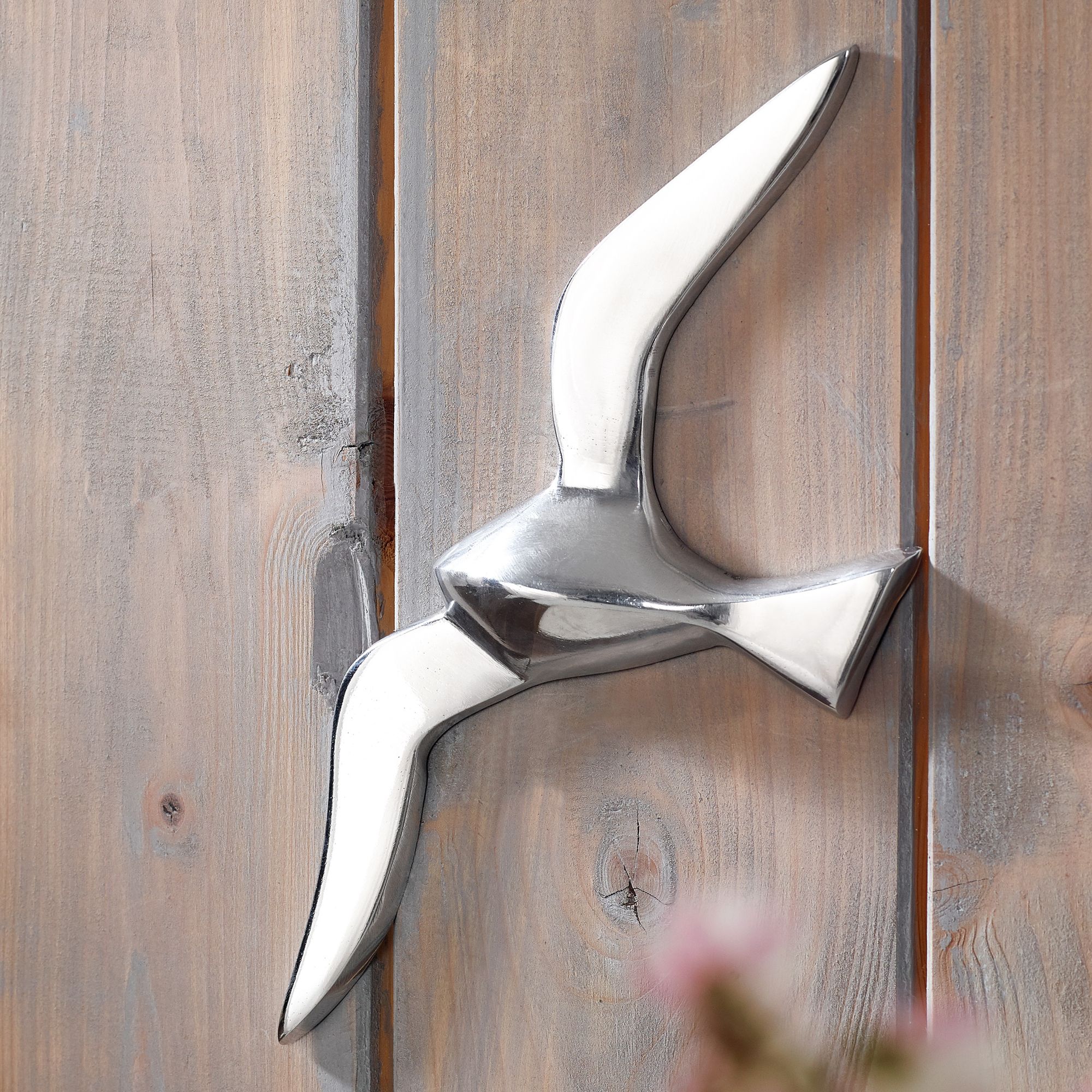 Dekoracja ścienna s mewa polerowane aluminium figurka 30 cm rzeźba figurki małe aluminium indywidualnie nowoczesna morska