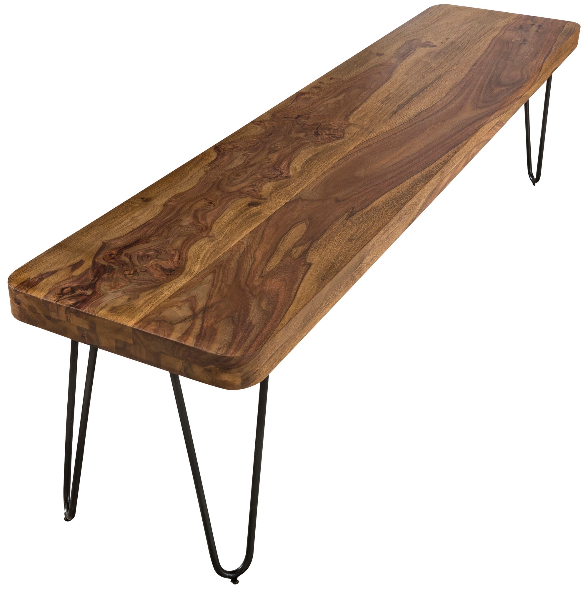 Ławka do jadalni BAGLI drewno lite Sheesham | Kolor naturalny | 180 x 45 x 40 cm