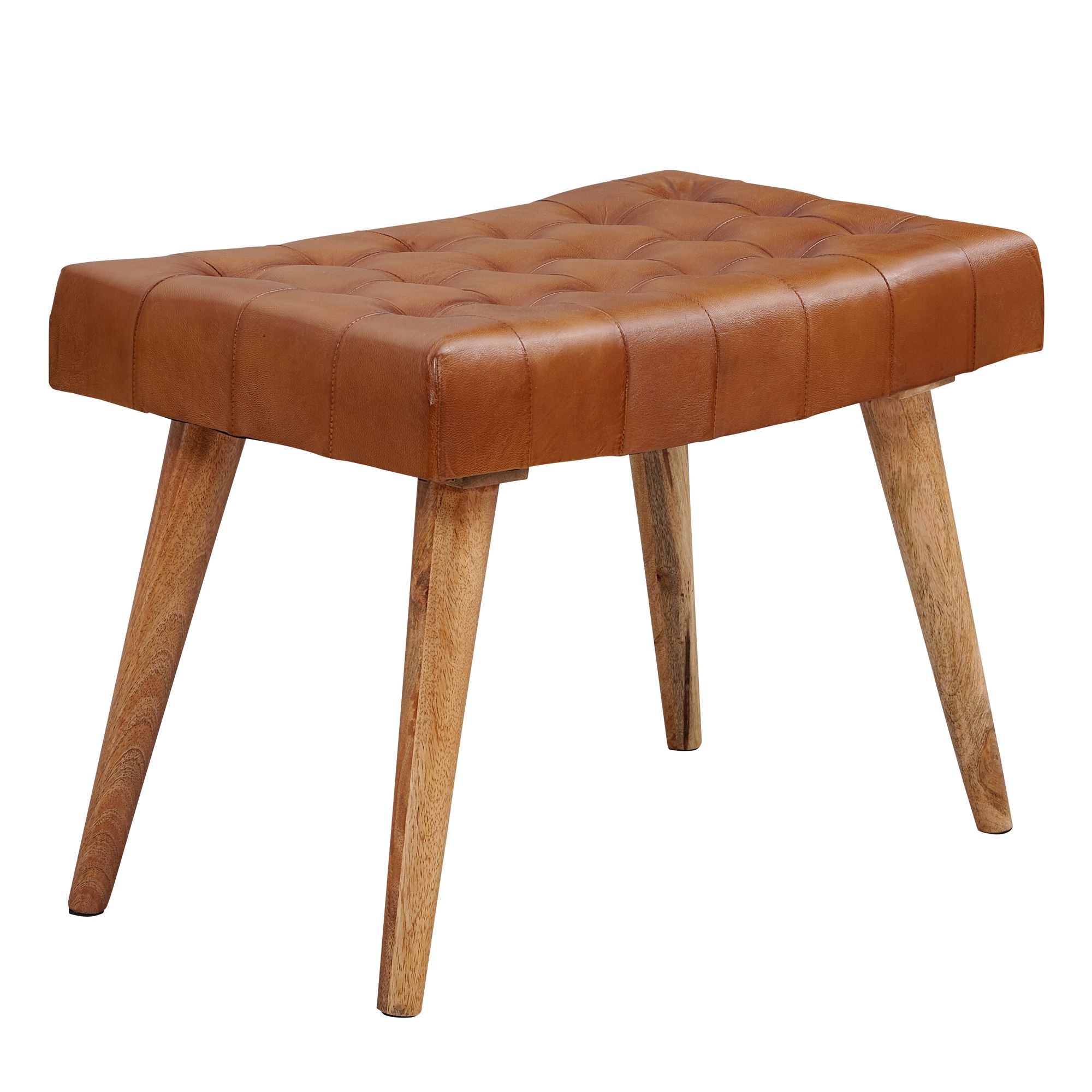 Stolec 67x47x39 cm mango solidwood / prawdziwe skórzane chesterfield projekt