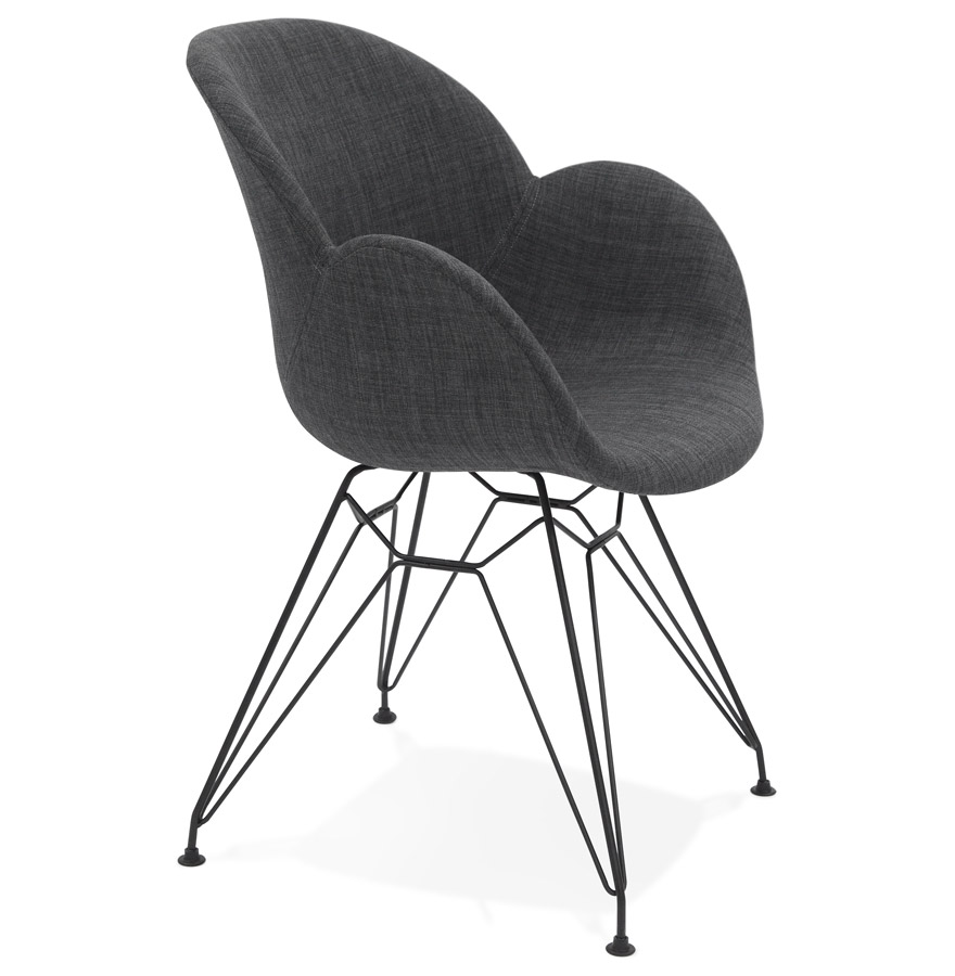 Chaise piétement métal noir Agustin