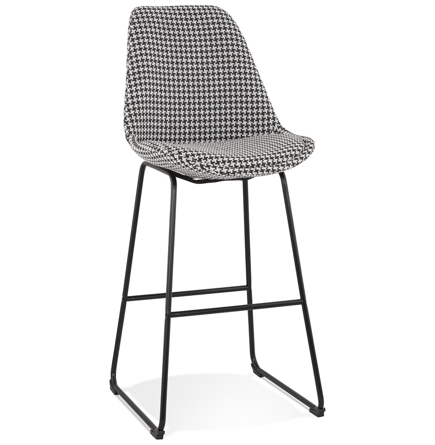 Alterego Bar Stool BULLY Frame Kolor Czarny Siedzisko Dogtooth
