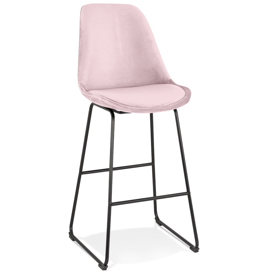 Alterego Bar Stool BULLY Frame Kolor Czarny Siedzisko Różowy