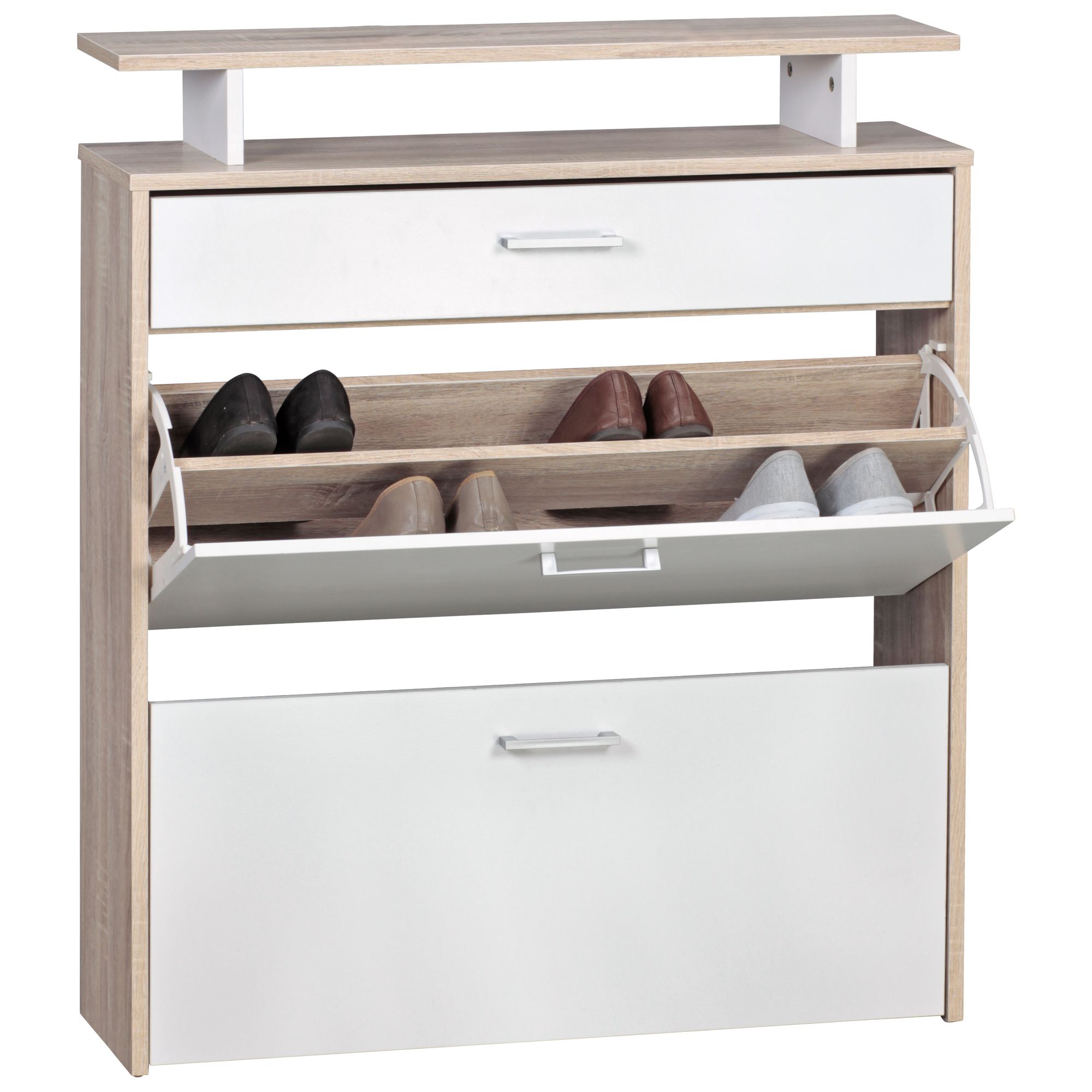 Stojak na buty  drewno 80x95x24 cm nowoczesny dąb sonoma