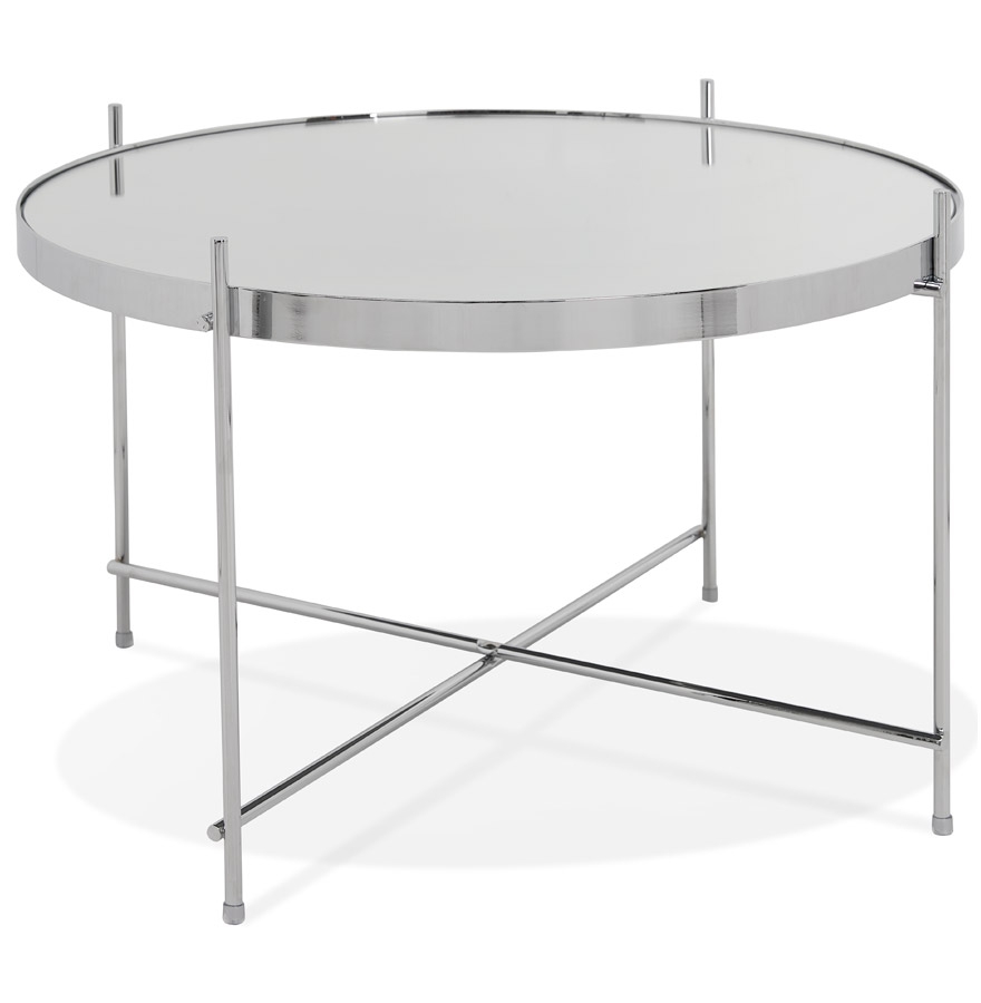 Alterego coffee table KOLOS MEDIUM frame colour chrome table top chrome