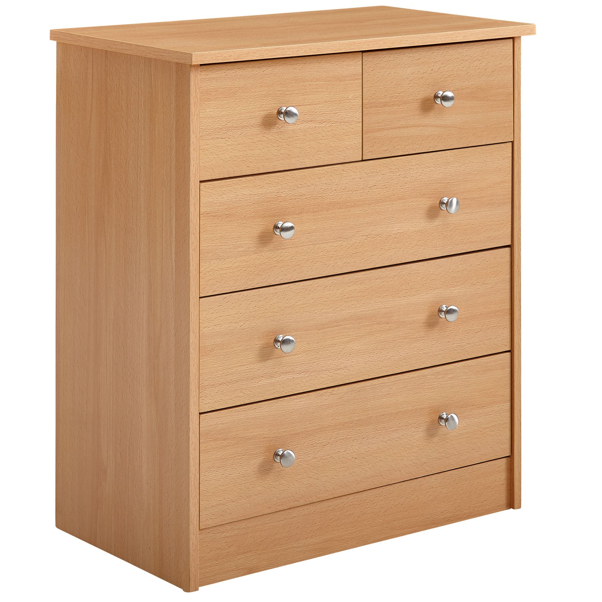 Design komoda drewniana prue 60x70x35 cm buk z 5 szufladami