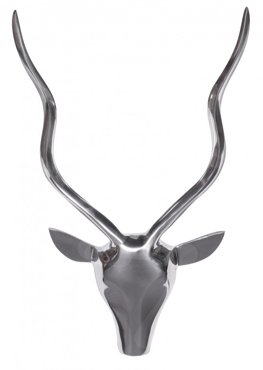 Dekoracja ściany  jeleń „s” 33 cm aluminium srebrnego