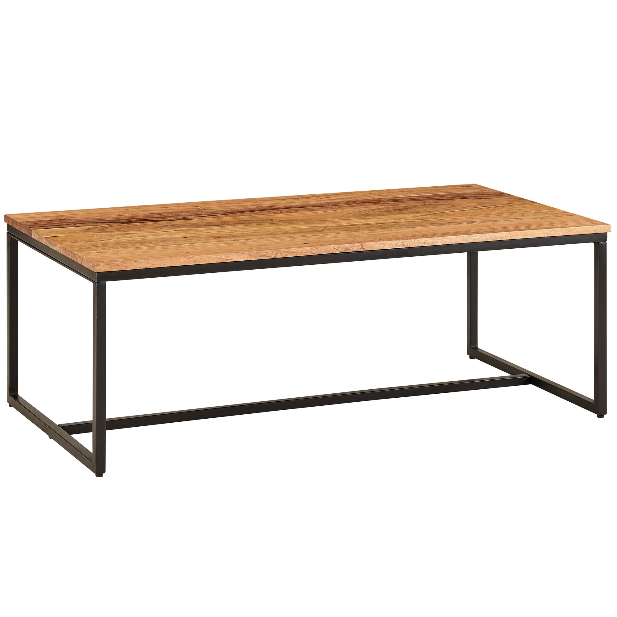Kawowy  110x60x40 cm lite drewno metal stolik kawowy stół do salonu akacja