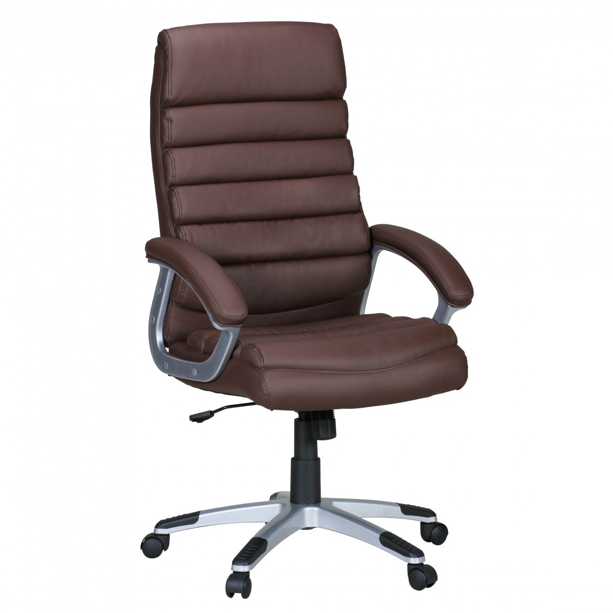 biurowe  VALENCIA sztuczna skóra brąz ergonomiczny z zagłówkiem | Designowe krzesło biurowe z funkcją wycierania | Krzesło obrotowe z wysokim oparciem X-XL 120 kg