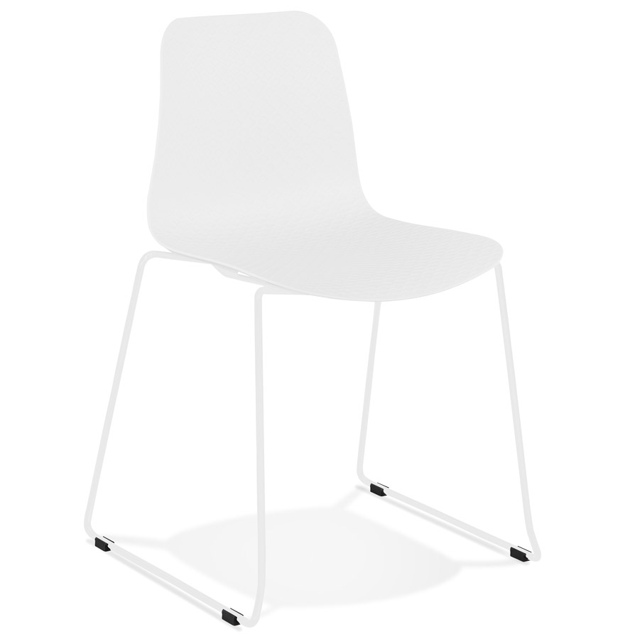 Krzesło EXPO z białego plastiku | Białe metalowe nogi | 50x55x82,5 cm