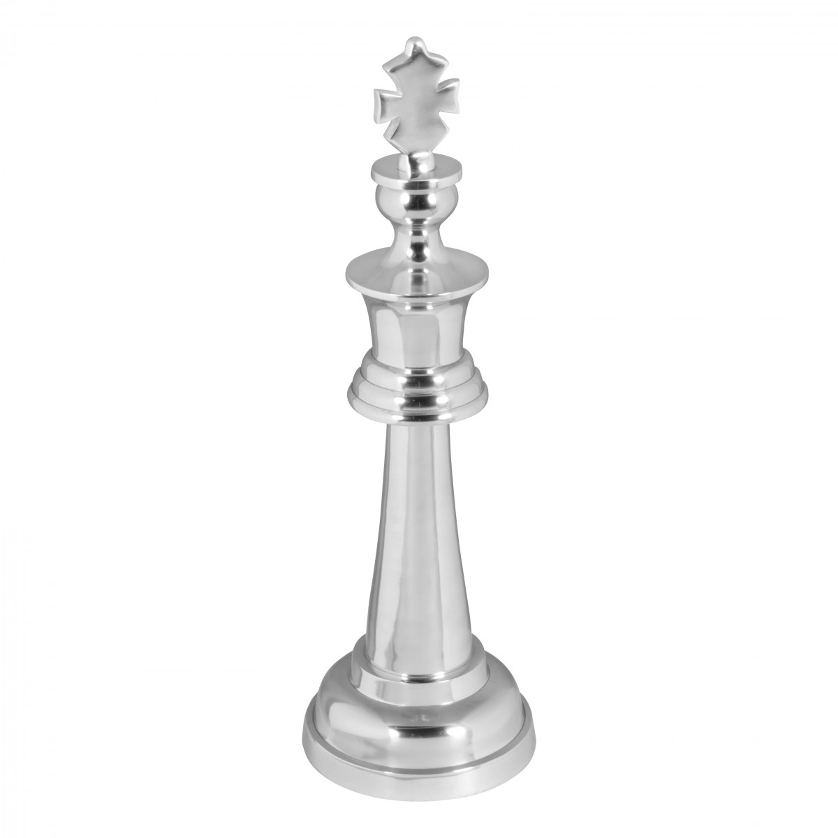 King aluminiowa dekoracja polerowana 70 cm deco rzeźba rzeźba rzeźba duży aluminiowy pojedynczy nowoczesny xxl