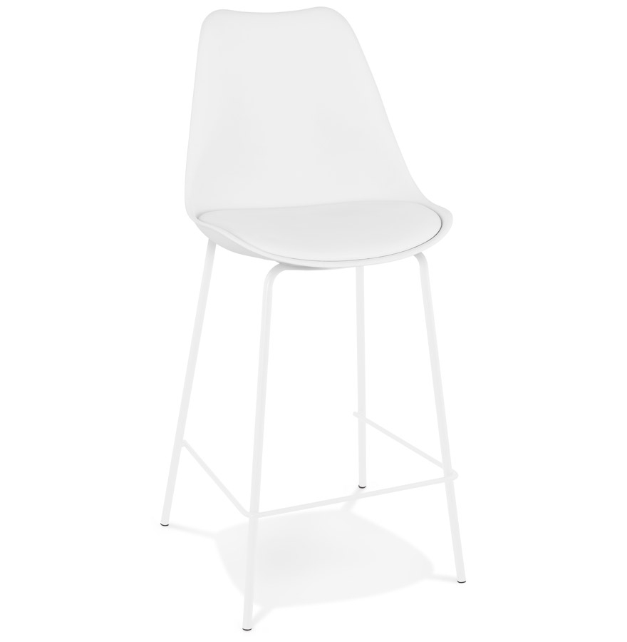 Biały stołek 'LEMON MINI' na podstawkach metalowych białych | Wysokość 65 cm