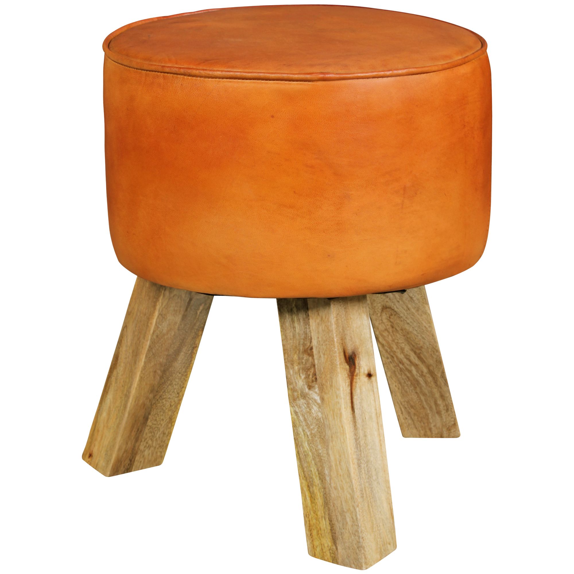 Design siedzisko taboret z prawdziwej skóry brązowy 37 x 37 x 45 cm taboret z drewnianymi nogami taboret skórzany