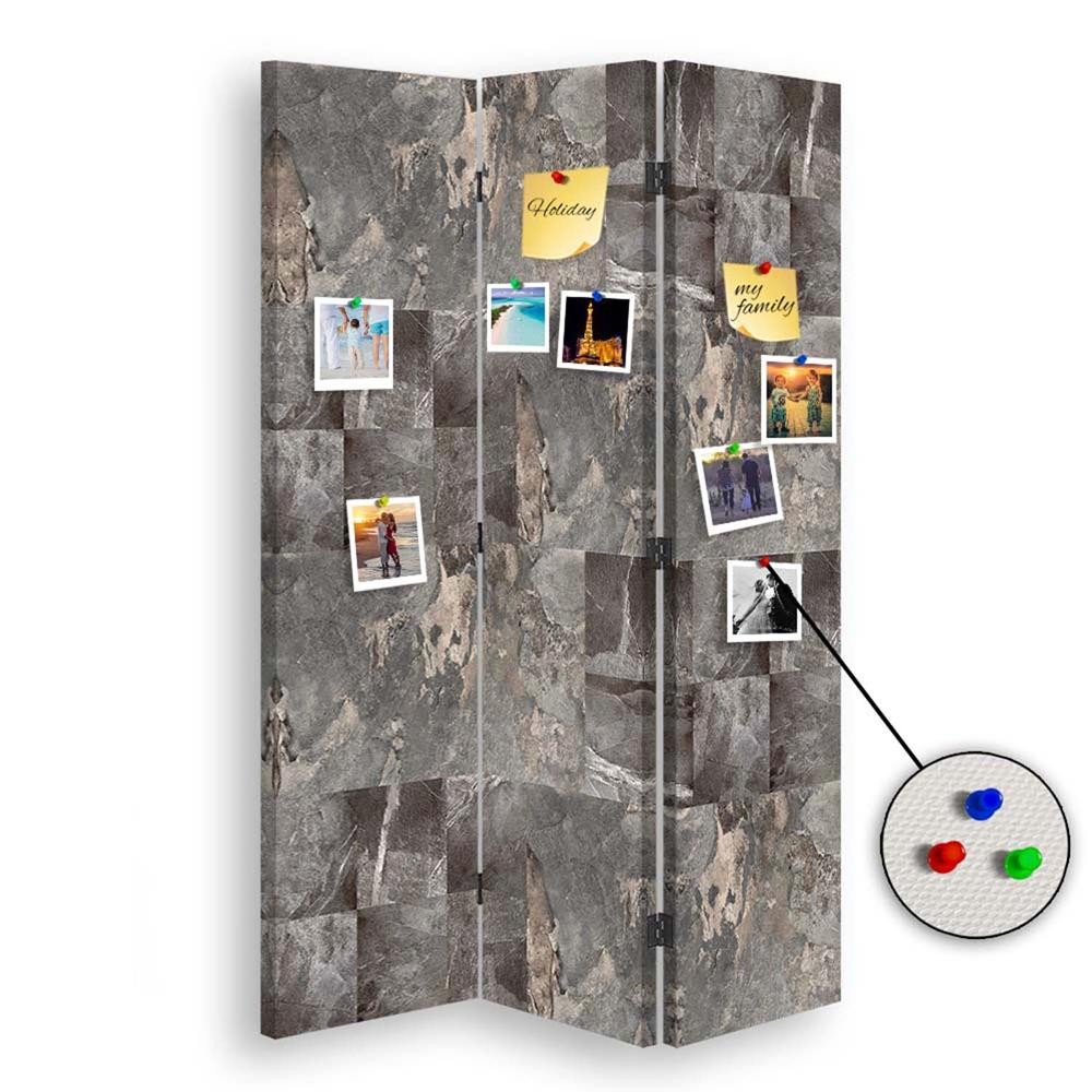 110 cm double-sided screen made of mdf and canvas with artistic image